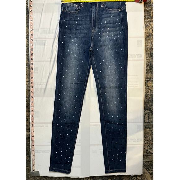 No Boundaries Rhinestone High Rise Skinny Jeans | Teen 7 - Picture 3 of 5
